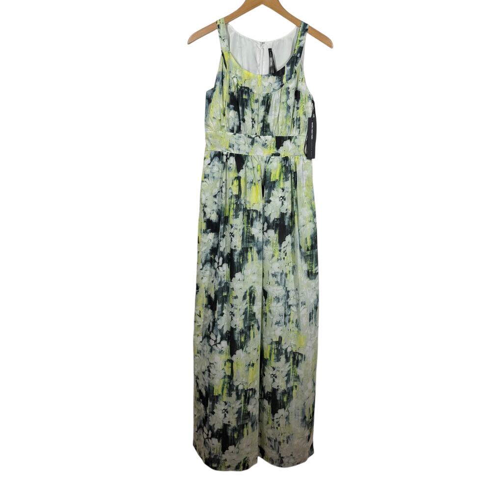 Marc New York Dress Women 2 Blue Yellow‎ NWT Floral Maxi Wedding Guest Spring